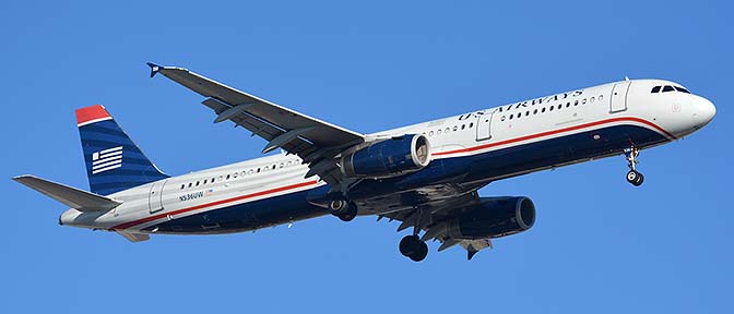 American Airbus A321-231 N536UW, Phoenix Sky Harbor, January 11, 2016